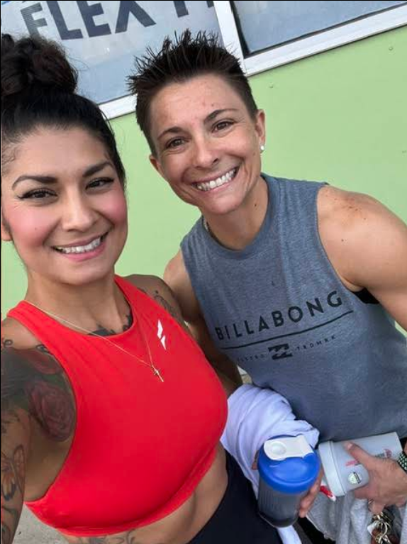 Gloria with a client